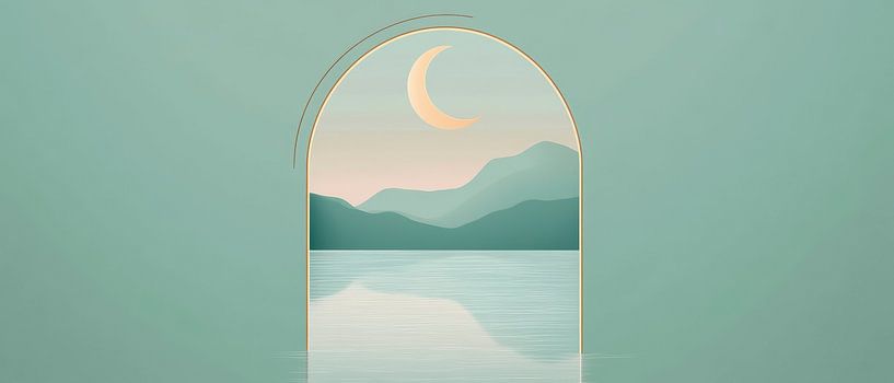 Peaceful landscape through arch opening by Poster Art Shop