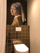 Klantfoto: Meisje met parel - Meisje van Vermeer - Schilderij (HQ), als naadloos behang