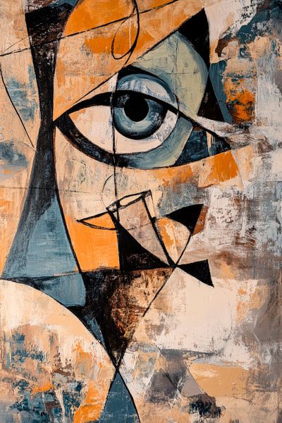Abstract face with an intense gaze by Poster Art Shop