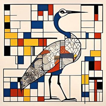 Crane in red, yellow and blue by Gert-Jan Siesling