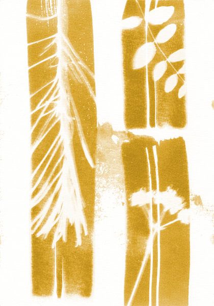 Nature and foliage Lines Ochre by Lies Praet