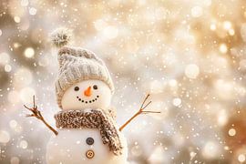 Bonhomme de neige joie sur Poster Art Shop