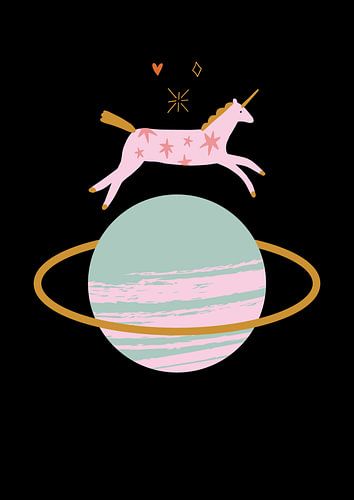 Illustration d'un animal fantastique en rose pour une chambre d'enfant