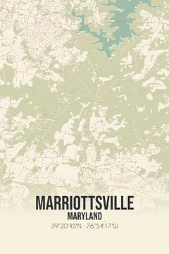 Alte Karte von Marriottsville (Maryland), USA. von Rezona