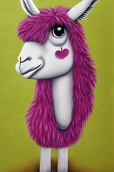 Nettes weißes Lama 3d illustration