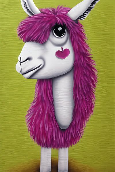 Cute white llama 3d illustration by Laly Laura