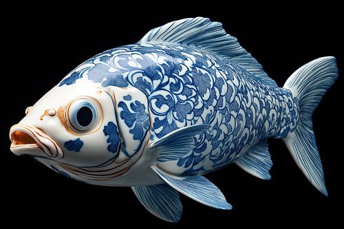 Fish in delft blue by Bert Nijholt