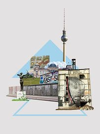 Berlin Collage - East Side Gallery x Berlin TV Tower by Stadtcollagen