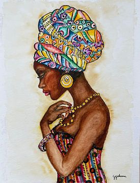 Aquarelle Femme africaine