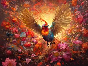 oiseau coloré | explosion de couleurs sur Eva Lee