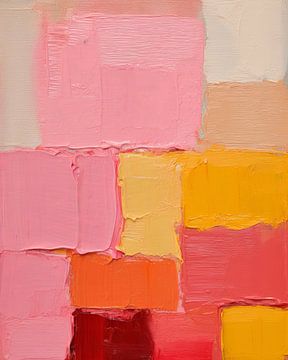 Abstrait moderne en rose et jaune ocre sur Studio Allee