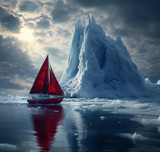Eismeer von fernlichtsicht