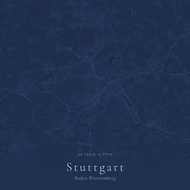 Vintage map of Stuttgart, Germany by Prints of Place