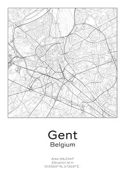 Stadskaart - België - Gent van Ramon van Bedaf