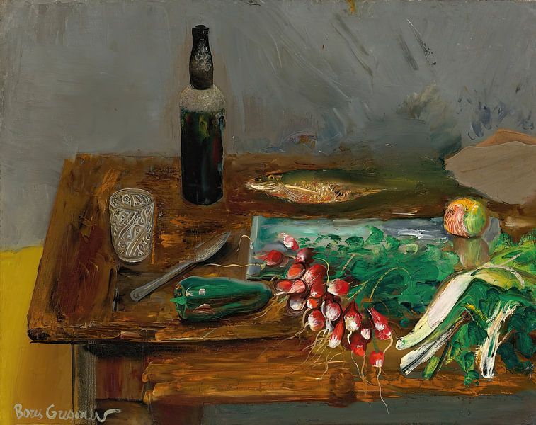 Boris Dmitrievitsj Grigorjev - Stilleven met radijsjes (rond 1928) van Peter Balan
