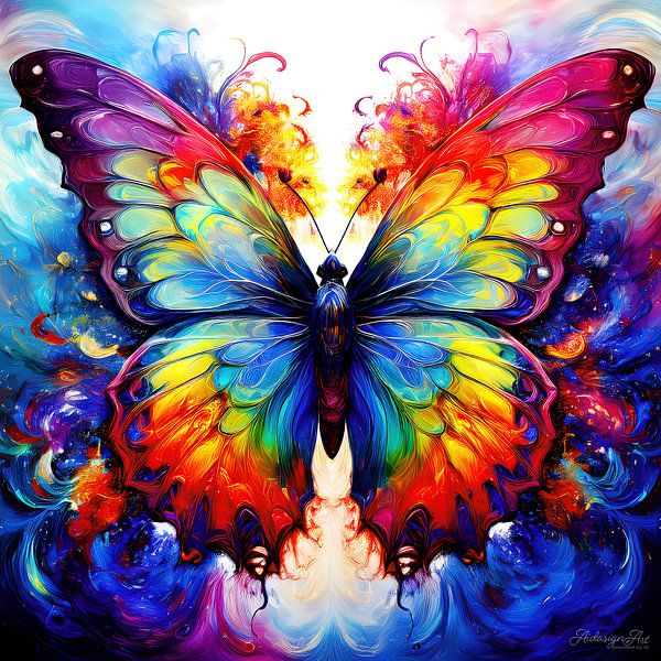 Papillon dans le spectre de l'arc-en-ciel - symbole de transformation, de lumière et de force intérieure par AidasignArt