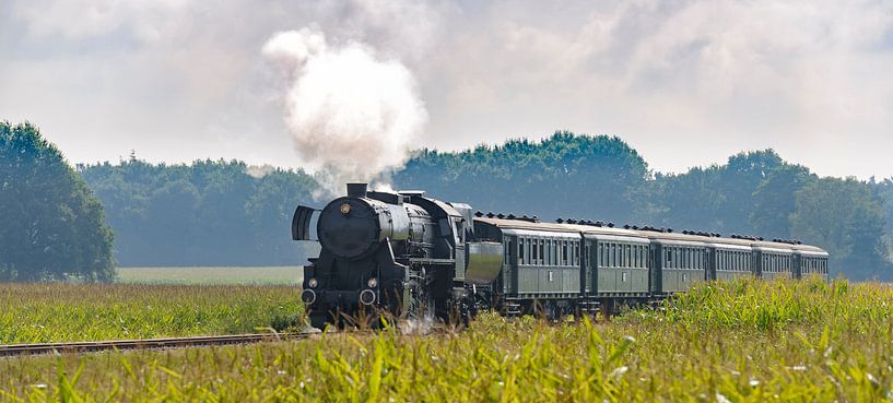 Oude Stoomtrein tussen de velden #3 van Sjoerd van der Wal Fotografie