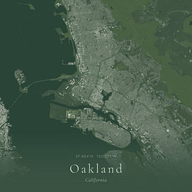Vintage map of Oakland, United States by Prints of Place