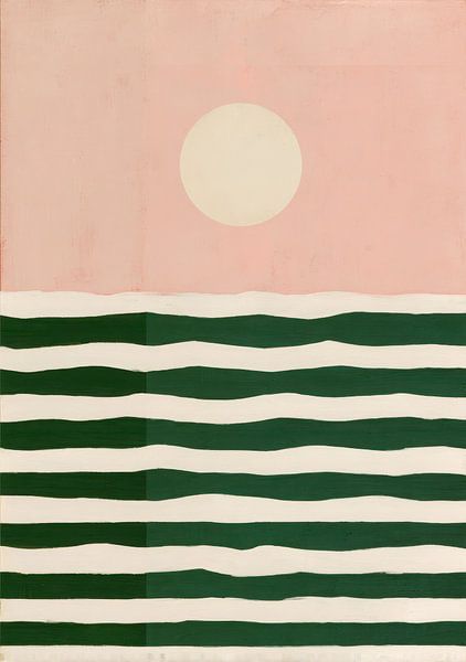 Minimalistisches Farbblock Design Peach Grün Weiß von Niklas Maximilian