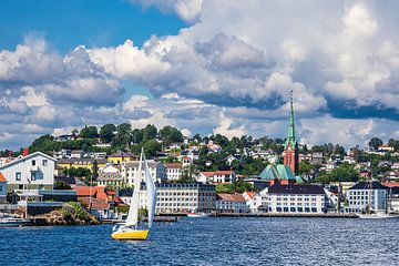 View of the city of Arendal in Norway
