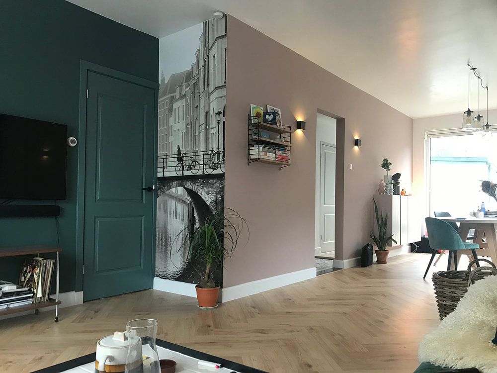 Street photography in Utrecht. The Maartensbrug in Utrecht with pedestrians in the fog  by André Blom 