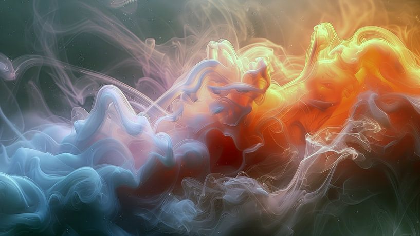 Liquid Smoke Background. Pink Magenta Purple Colour Ink Dynamic Motion Background Abstract by de-nue-pic