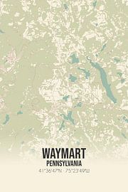 Vintage map of Waymart (Pennsylvania), USA. by Prints of Place
