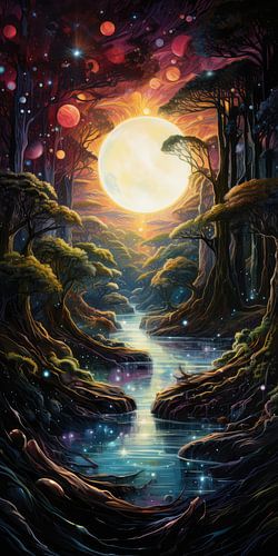 Digital created bizarre fairy tale landscape on alien planet