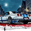 Nissan GT-R R34 - Geschwindigkeitsübertretung in einer europäischen Stadt von MIROKKU
