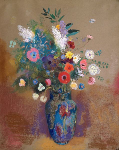 Odilon Redon-Bouquet of flowers by finemasterpiece