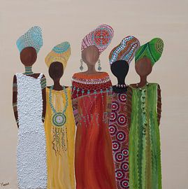 African women painting Mya by Madelène van der Linden
