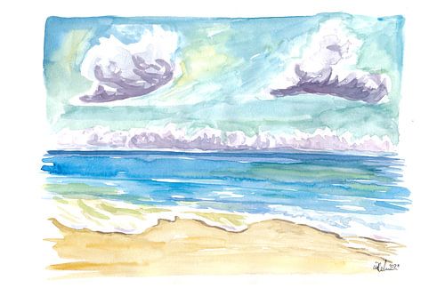 Plage Vagues déferlantes avec embruns dans la baie