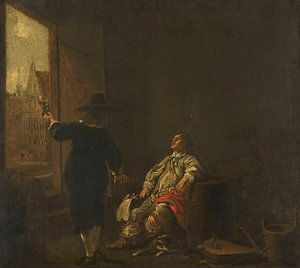 Hinweisschild eines Weinhändlers, Aelbert Cuyp