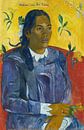 Tahitiaanse vrouw met een bloem, Paul Gauguin van Meesterlijcke Meesters thumbnail