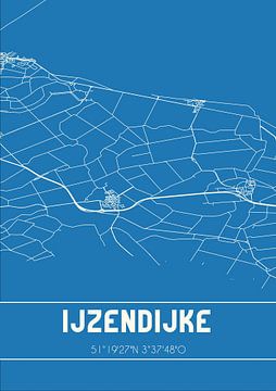 Blaupause | Karte | IJzendijke (Zeeland) von Rezona