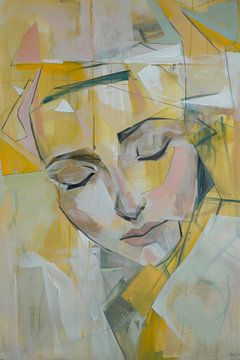 Kubistisch portret van een vrouw van Poster Art Shop