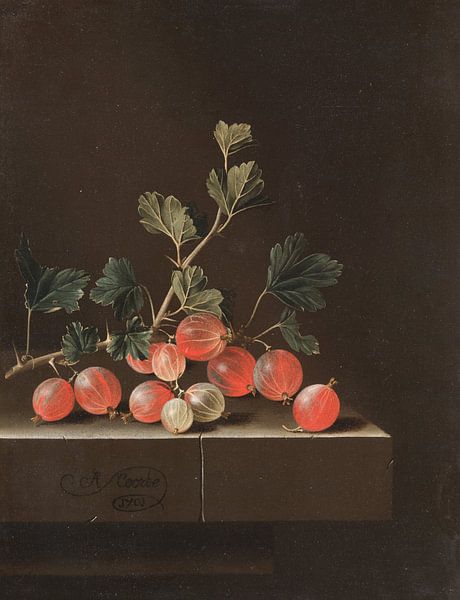 Gooseberries on a Table, Adriaen Coorte by Masterful Masters