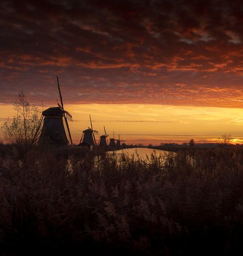 Het de lucht kleurt rood