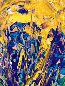 Explosion of yellow and blue