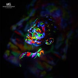 Neon-Portrait von Michiel Tempert