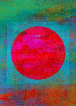 Droomcirkel turquoise rood groen blauw van Claudia Gründler