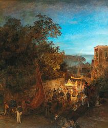 Oswald Achenbach. Het feest van St. Anne