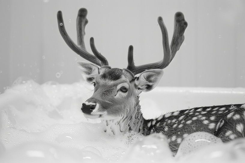 Deer in the bathroom - An enchanting bathroom picture for your WC by Poster Art Shop