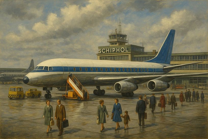 Arrival at Schiphol Airport, 1963 by Dennis Klaassen