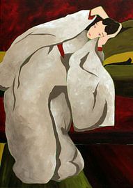 Meisje in witte Kimono, naar Breitner van Marlouke San Giorgi