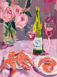 Summery pink table setting by studio snik.