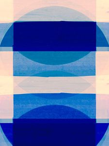 Formes organiques abstraites bleu sur FRESH Fine Art