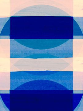 Formes organiques abstraites bleu sur FRESH Fine Art