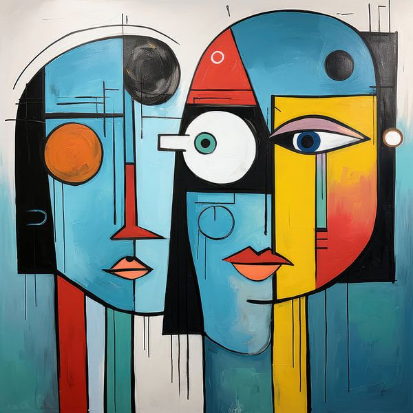 Face abstract in shapes and colours by Art Bizarre