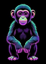 Neon Monkey pop art by Rizal Azhari